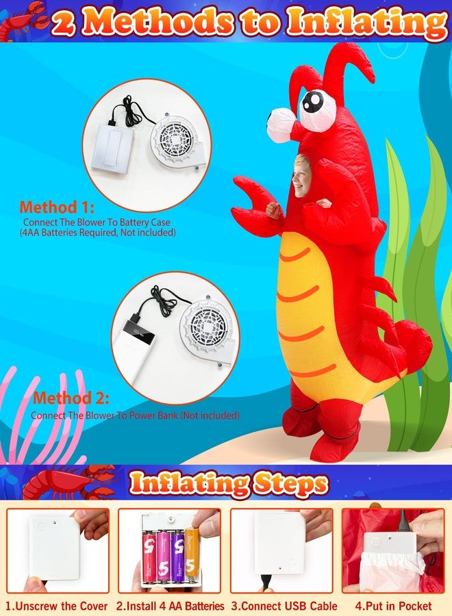 Camlinbo Halloween Lobster Inflatable Costumes, Full Body Blow Up Costume for Kids, Funny Halloween Inflatables for Cosplay Party Boys Girls - Image 3